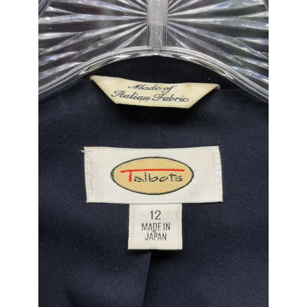 Vintage Talbots Blazer Navy Wool Coat Women’s 12 Made in Japan Classic Tailored